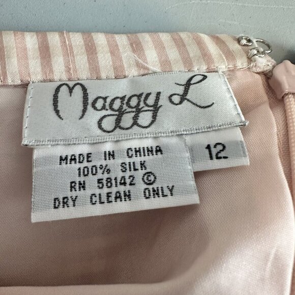 Maggy L Silk Patchwork Pencil Skirt Womens Size 12 Multicolor Gingham Pattern Mi - Picture 5 of 11